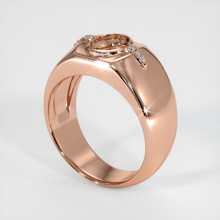 14K Rose Gold Men's Ring Setting