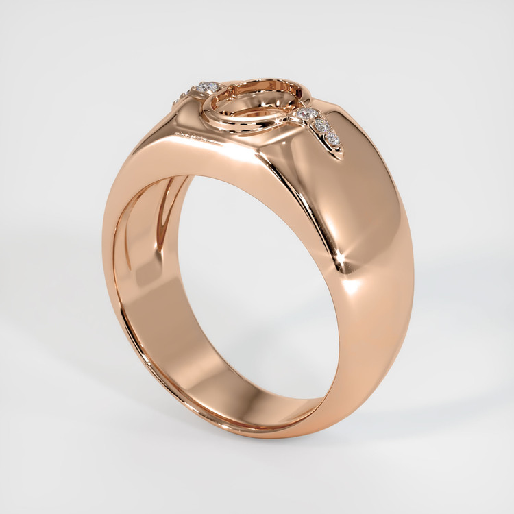 18K Rose Gold Men's Ring Setting