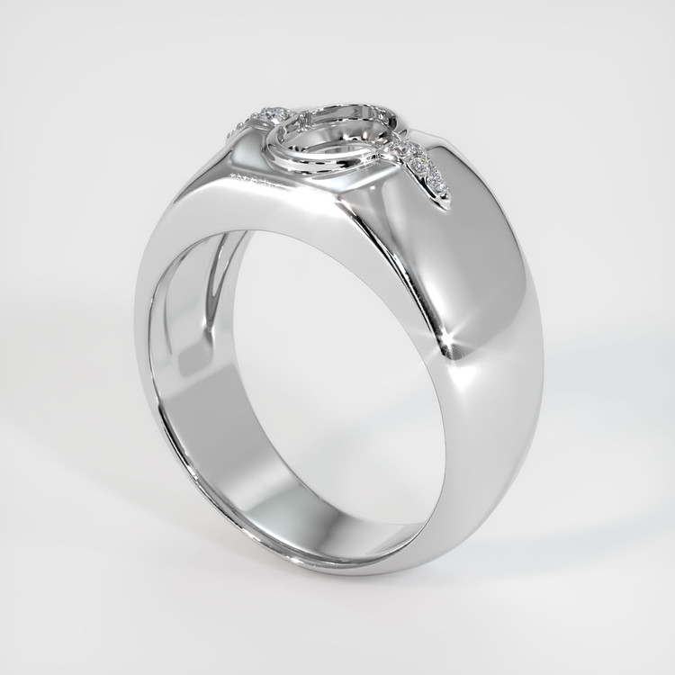 18K White Gold Men's Ring Setting