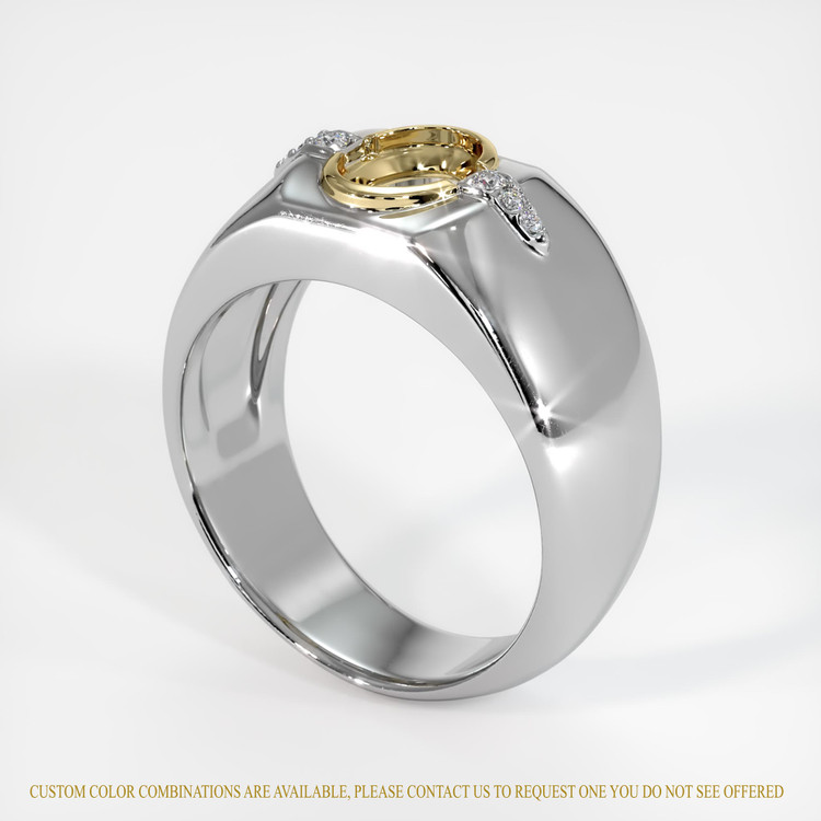 14K Yellow & White Men's Ring Setting