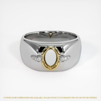 14K Yellow & White Men's Ring Setting Image