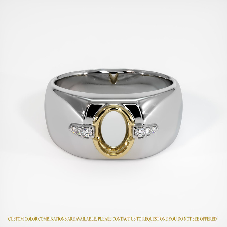 14K Yellow & White Men's Ring Setting