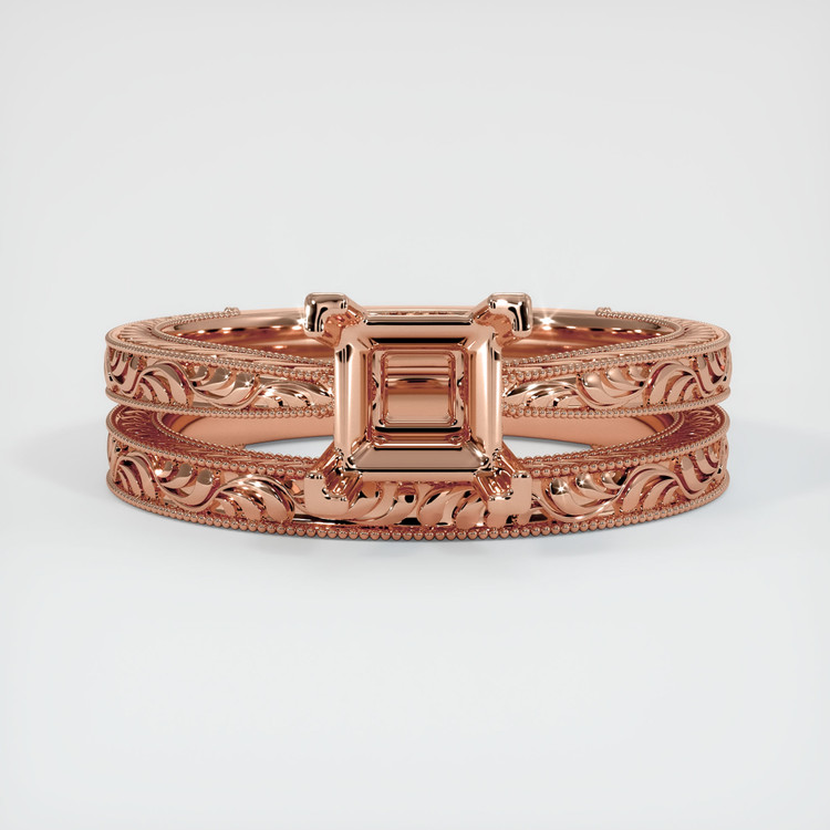 14K Rose Gold Antique Style Ring Setting