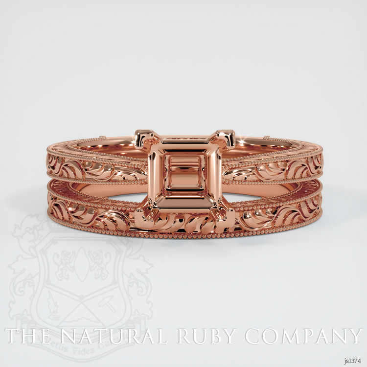 14K Rose Gold Antique Style Ring Setting