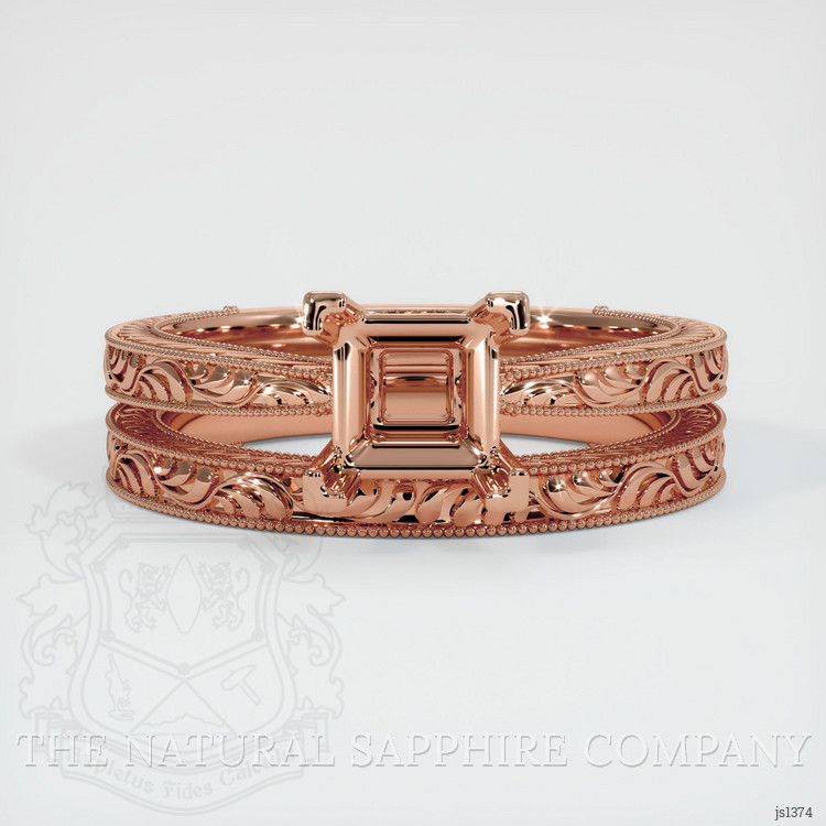 14K Rose Gold Antique Style Ring Setting