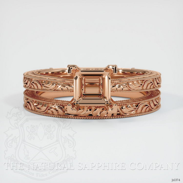 18K Rose Gold Antique Style Ring Setting