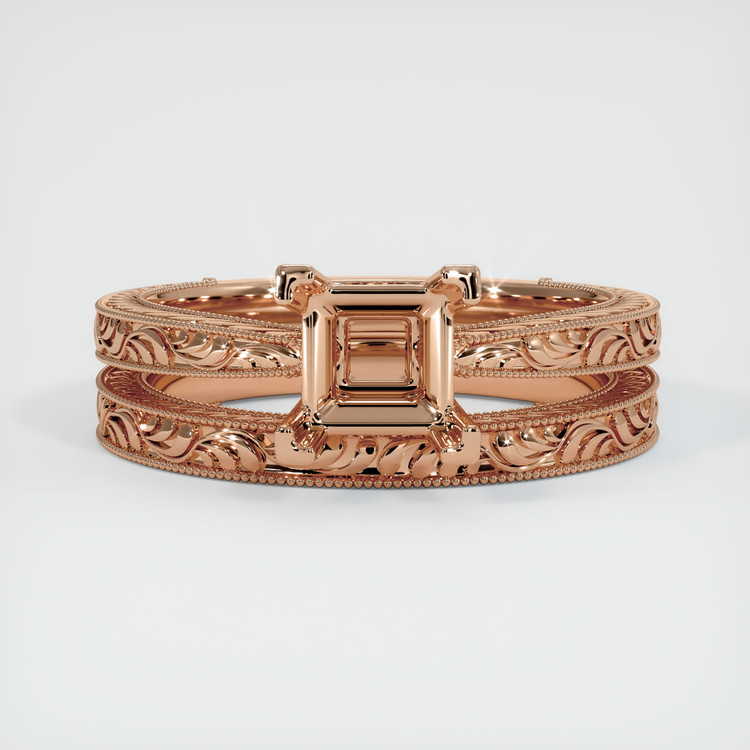 18K Rose Gold Antique Style Ring Setting