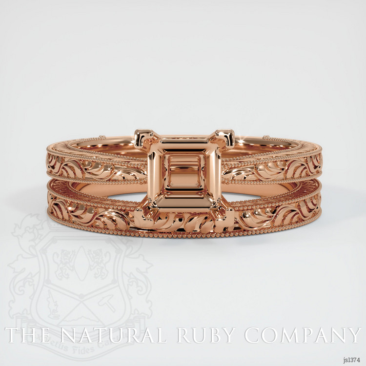 18K Rose Gold Antique Style Ring Setting