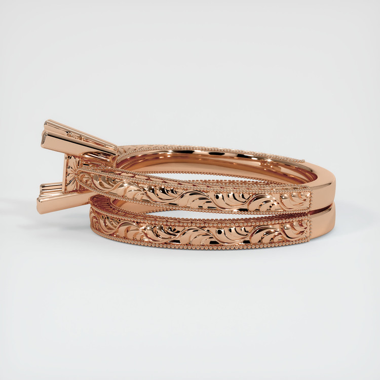 18K Rose Gold Antique Style Ring Setting