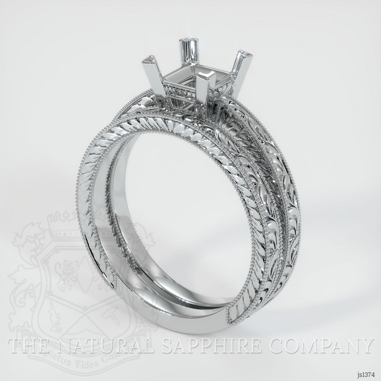 10K White Gold Antique Style Ring Setting