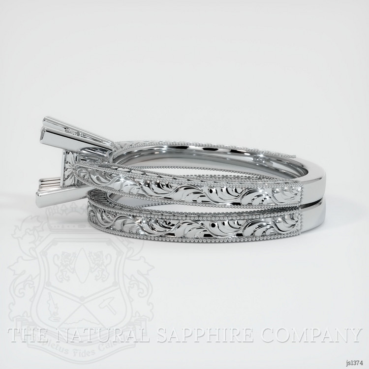 10K White Gold Antique Style Ring Setting