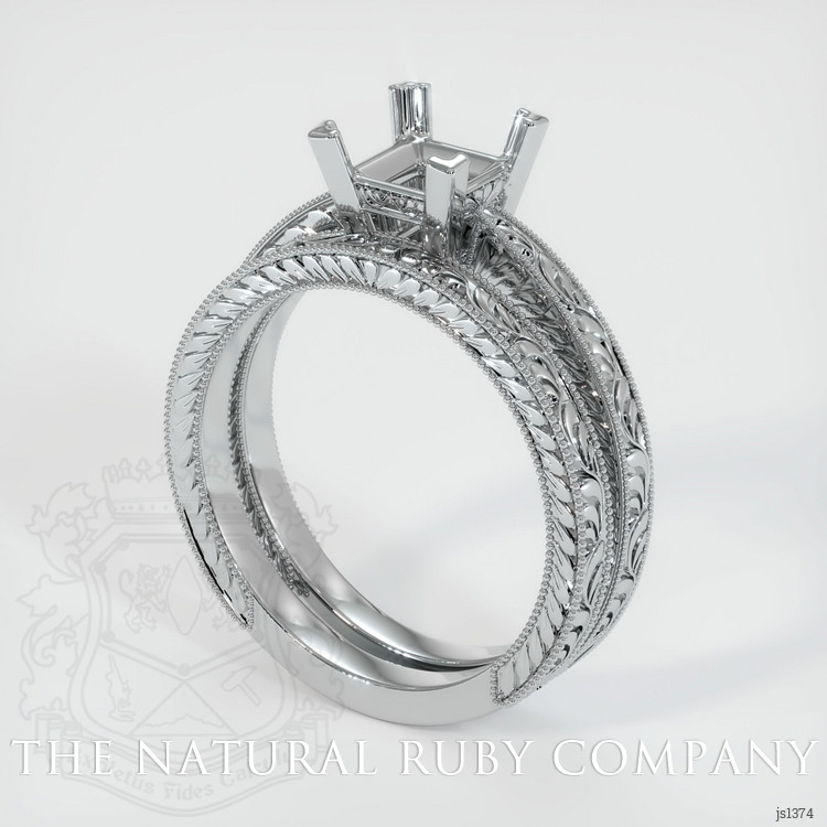 14K White Gold Antique Style Ring Setting