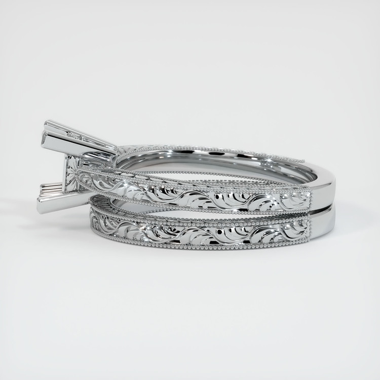 14K White Gold Antique Style Ring Setting