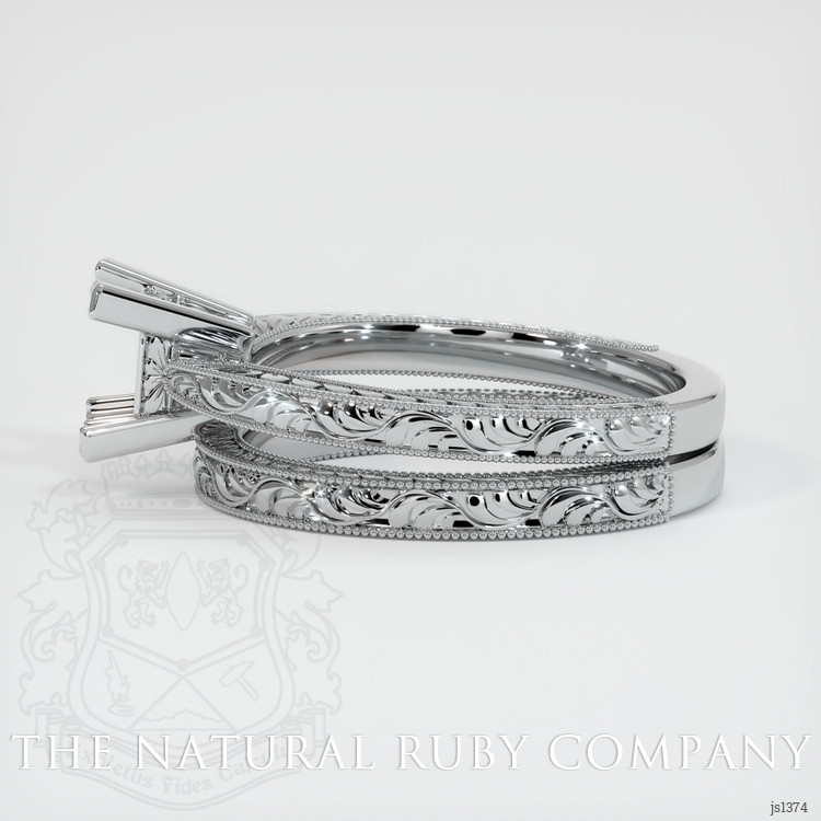 14K White Gold Antique Style Ring Setting