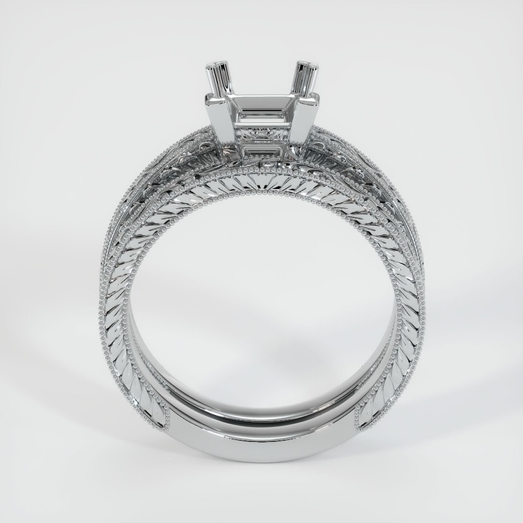 14K White Gold Antique Style Ring Setting