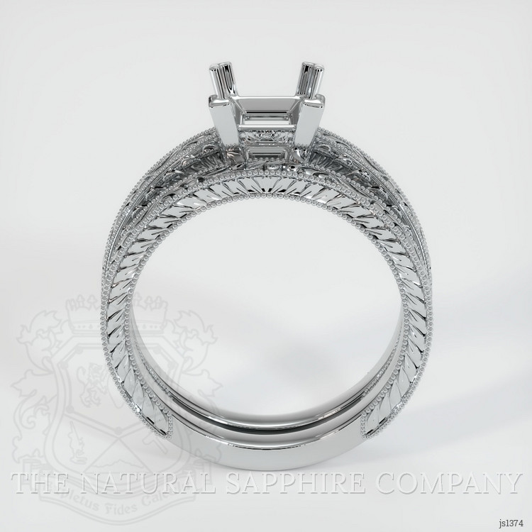14K White Gold Antique Style Ring Setting