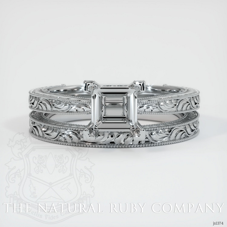 18K White Gold Antique Style Ring Setting