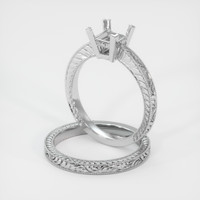 18K White Gold Antique Style Ring Setting Image