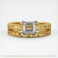14K White & Yellow Antique Style Ring Setting Image