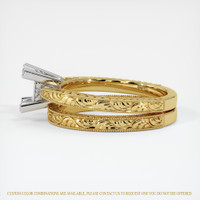 14K White & Yellow Antique Style Ring Setting Image