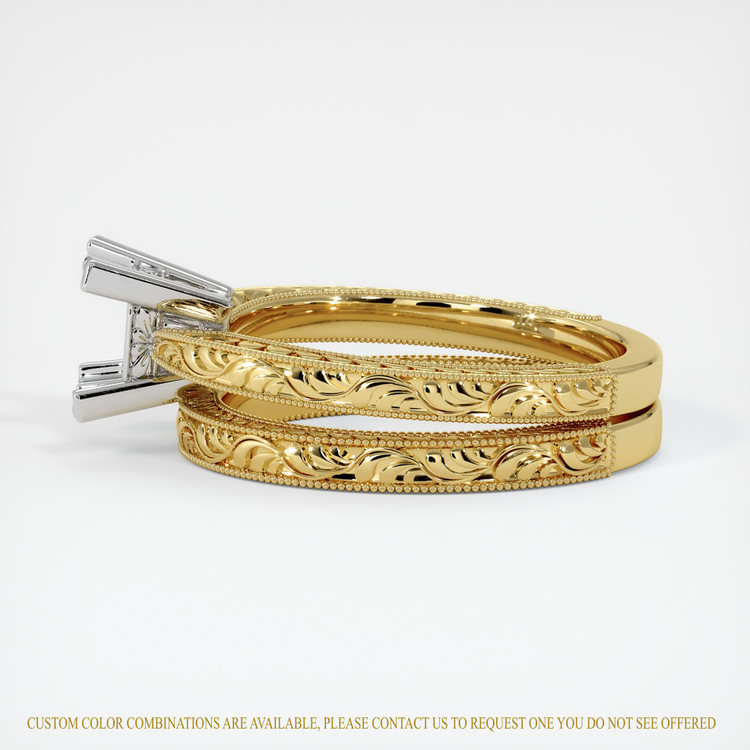 14K White & Yellow Antique Style Ring Setting