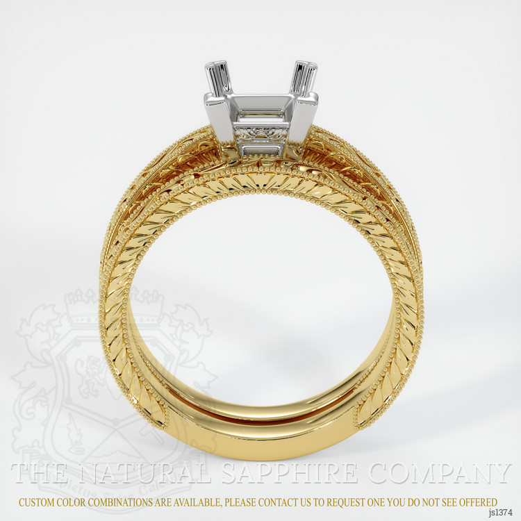 14K White & Yellow Antique Style Ring Setting