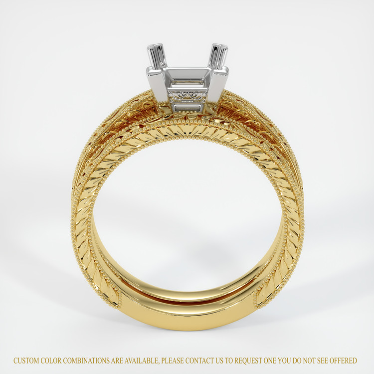 14K White & Yellow Antique Style Ring Setting