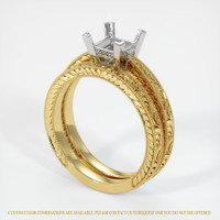 18K White & Yellow Antique Style Ring Setting Video