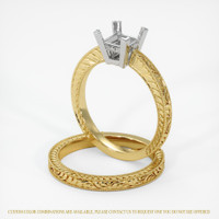 18K White & Yellow Antique Style Ring Setting Image