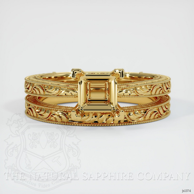 14K Yellow Gold Antique Style Ring Setting