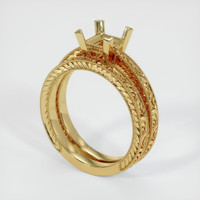 Antique Style Garnet Ring 4.16 Ct., 18K Yellow Gold Combination Setting