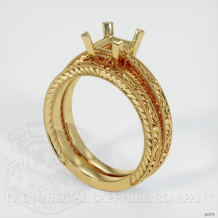 18K Yellow Gold Antique Style Ring Setting