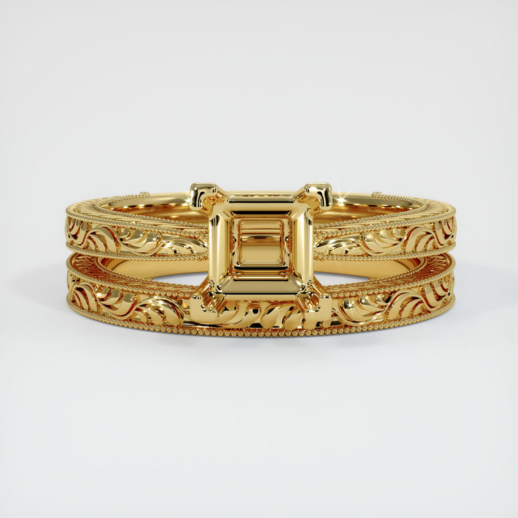 18K Yellow Gold Antique Style Ring Setting