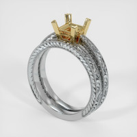 14K Yellow & White Antique Style Ring Setting Video