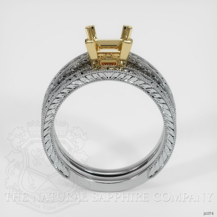 14K Yellow & White Antique Style Ring Setting