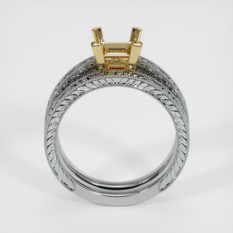 14K Yellow & White Antique Style Ring Setting