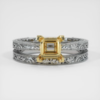 18K Yellow & White Antique Style Ring Setting Image