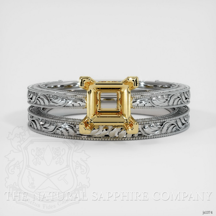 18K Yellow & White Antique Style Ring Setting