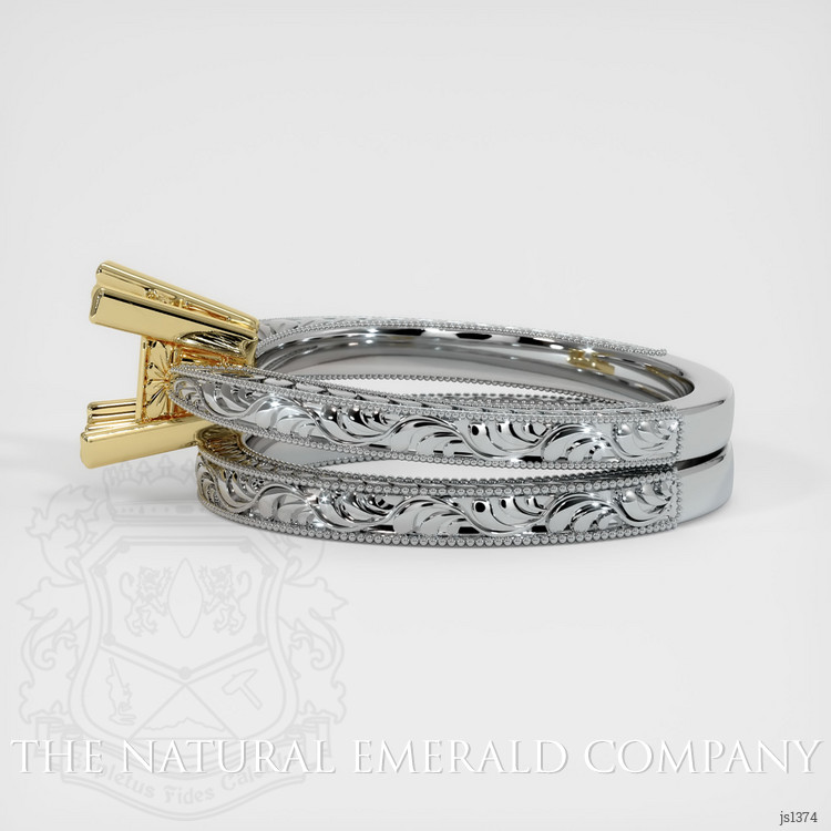 18K Yellow & White Antique Style Ring Setting