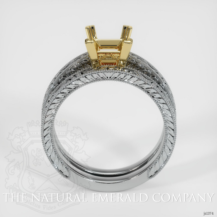 18K Yellow & White Antique Style Ring Setting