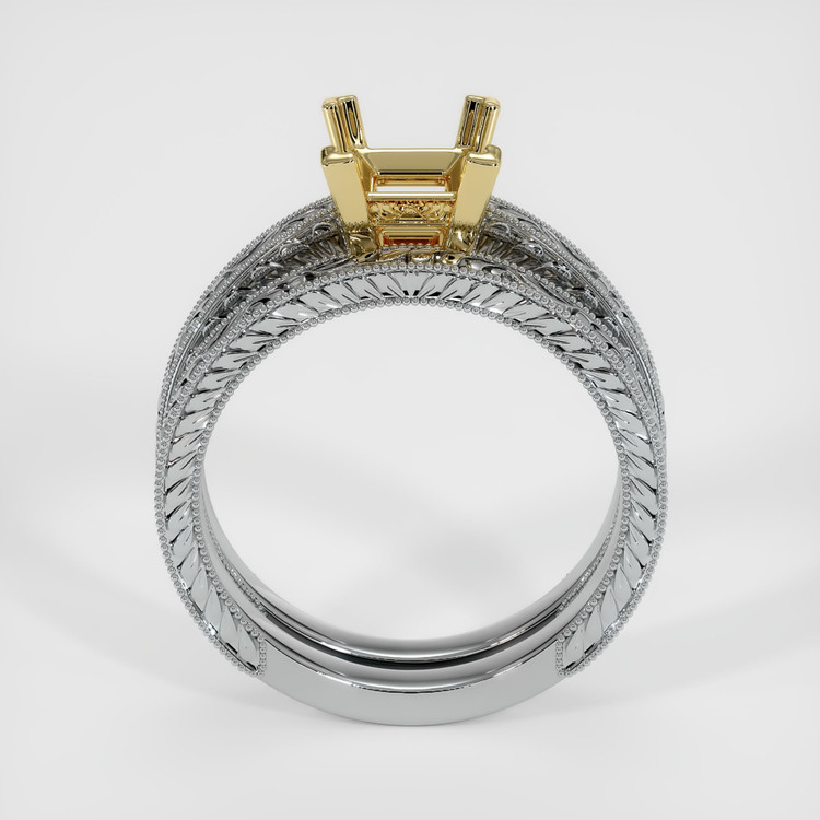 18K Yellow & White Antique Style Ring Setting