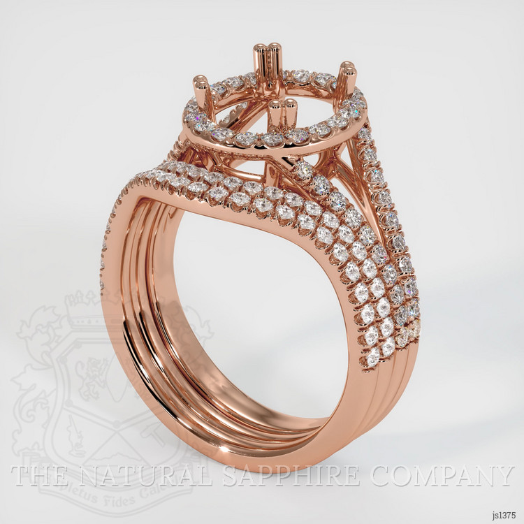 14K Rose Gold Pave Ring Setting