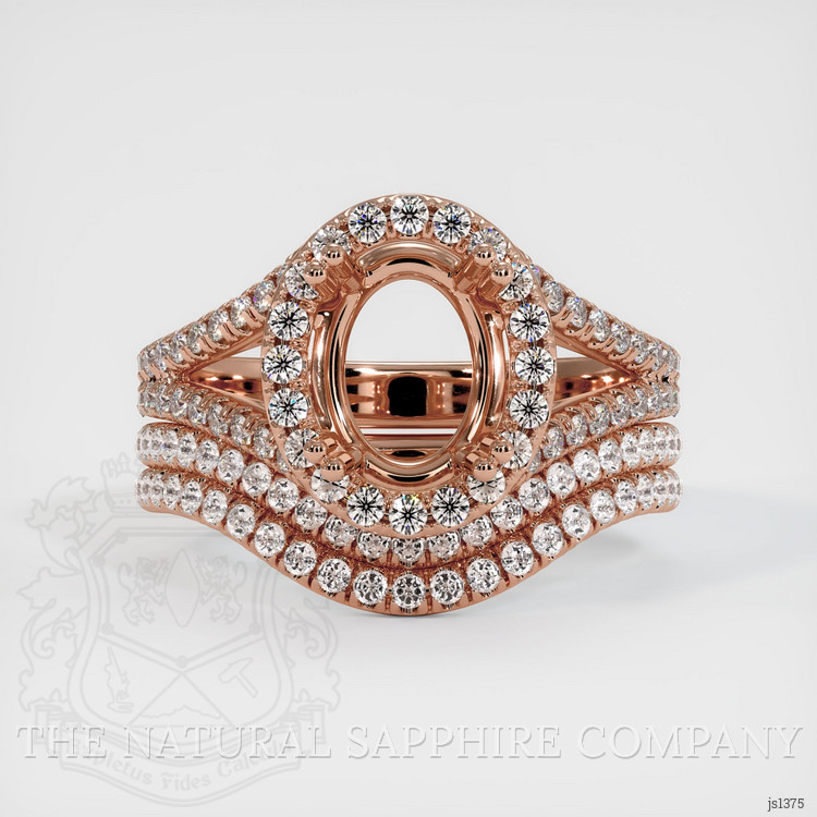 14K Rose Gold Pave Ring Setting