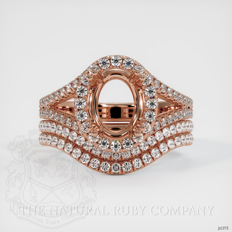 14K Rose Gold Pave Ring Setting