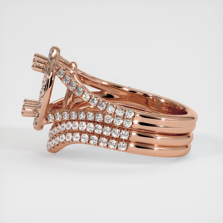14K Rose Gold Pave Ring Setting