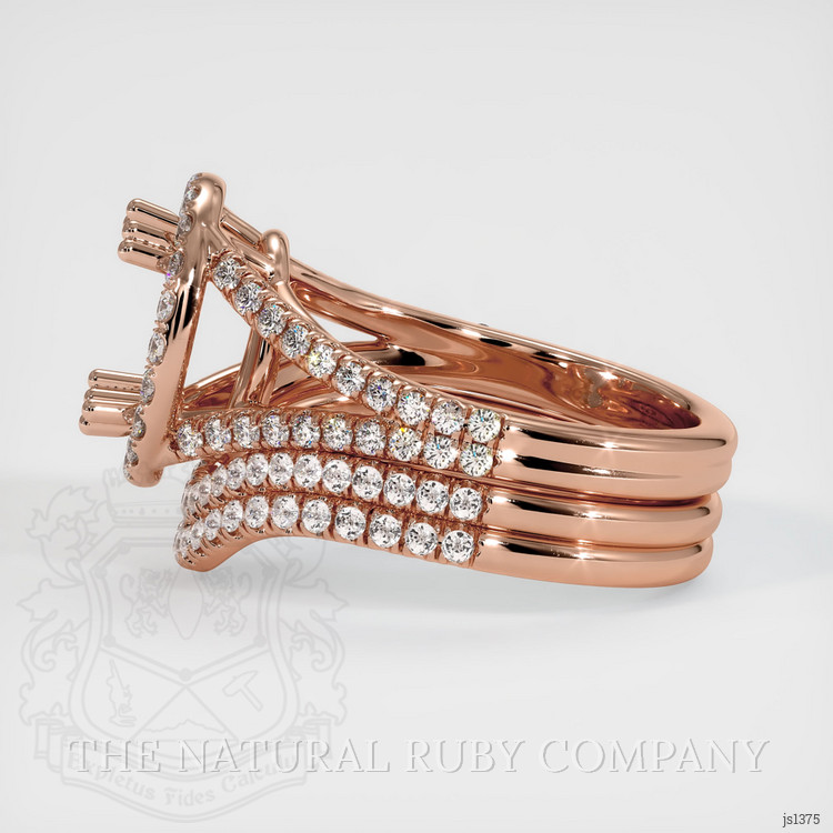 14K Rose Gold Pave Ring Setting