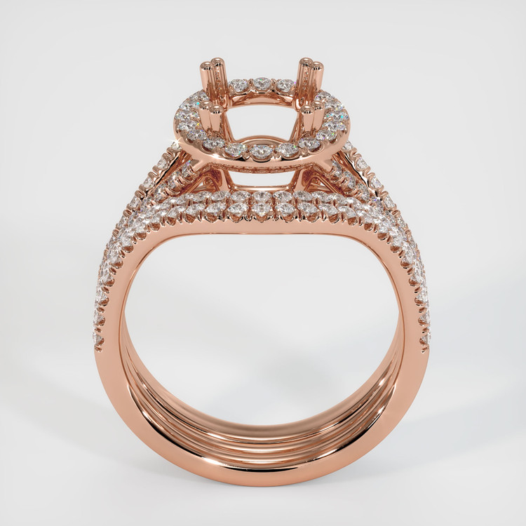 14K Rose Gold Pave Ring Setting