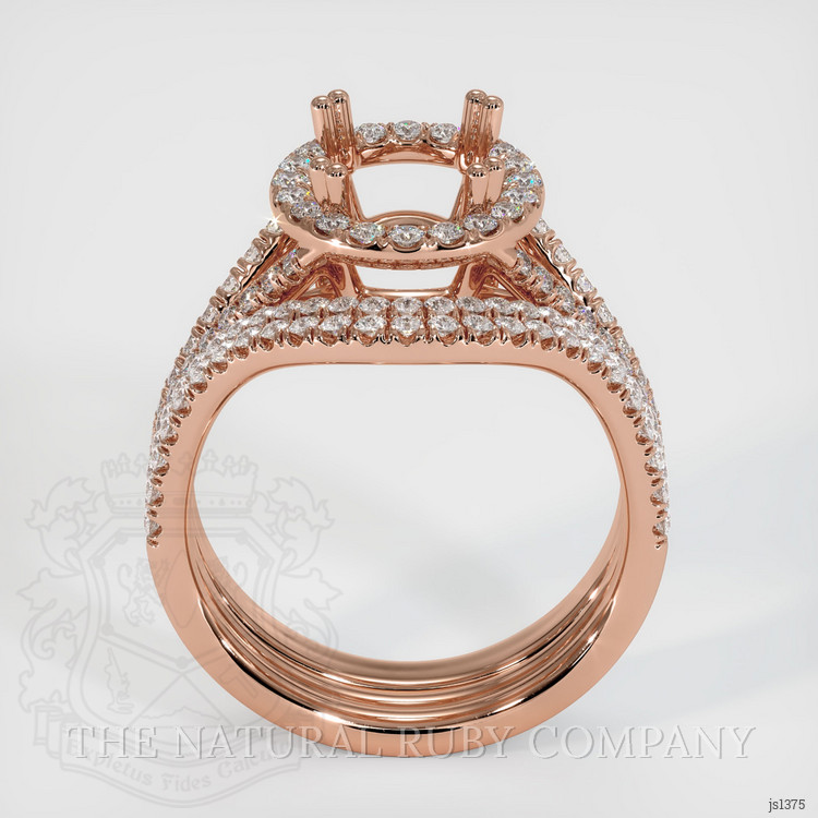 14K Rose Gold Pave Ring Setting