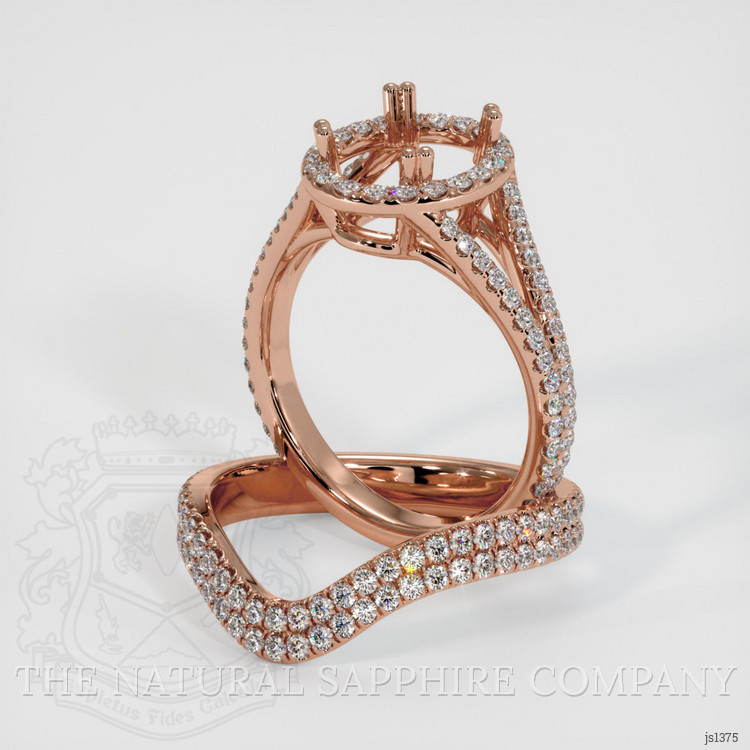 14K Rose Gold Pave Ring Setting