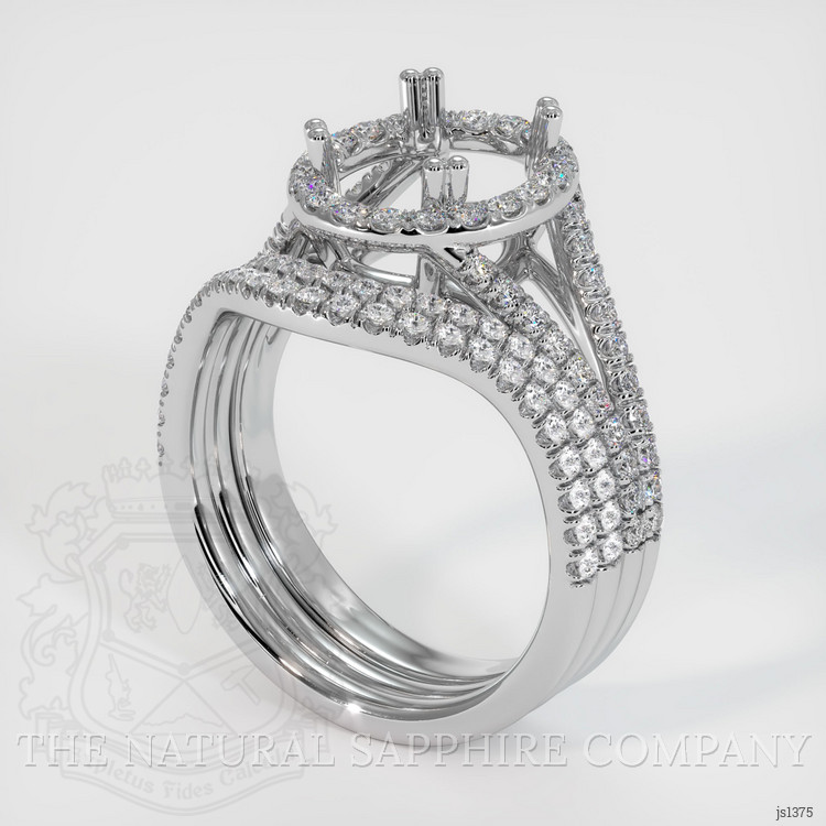 14K White Gold Pave Ring Setting